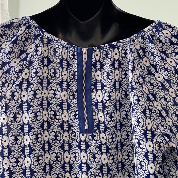 Xhilaration blue/white Boho top. Medium - Picture 6 of 8